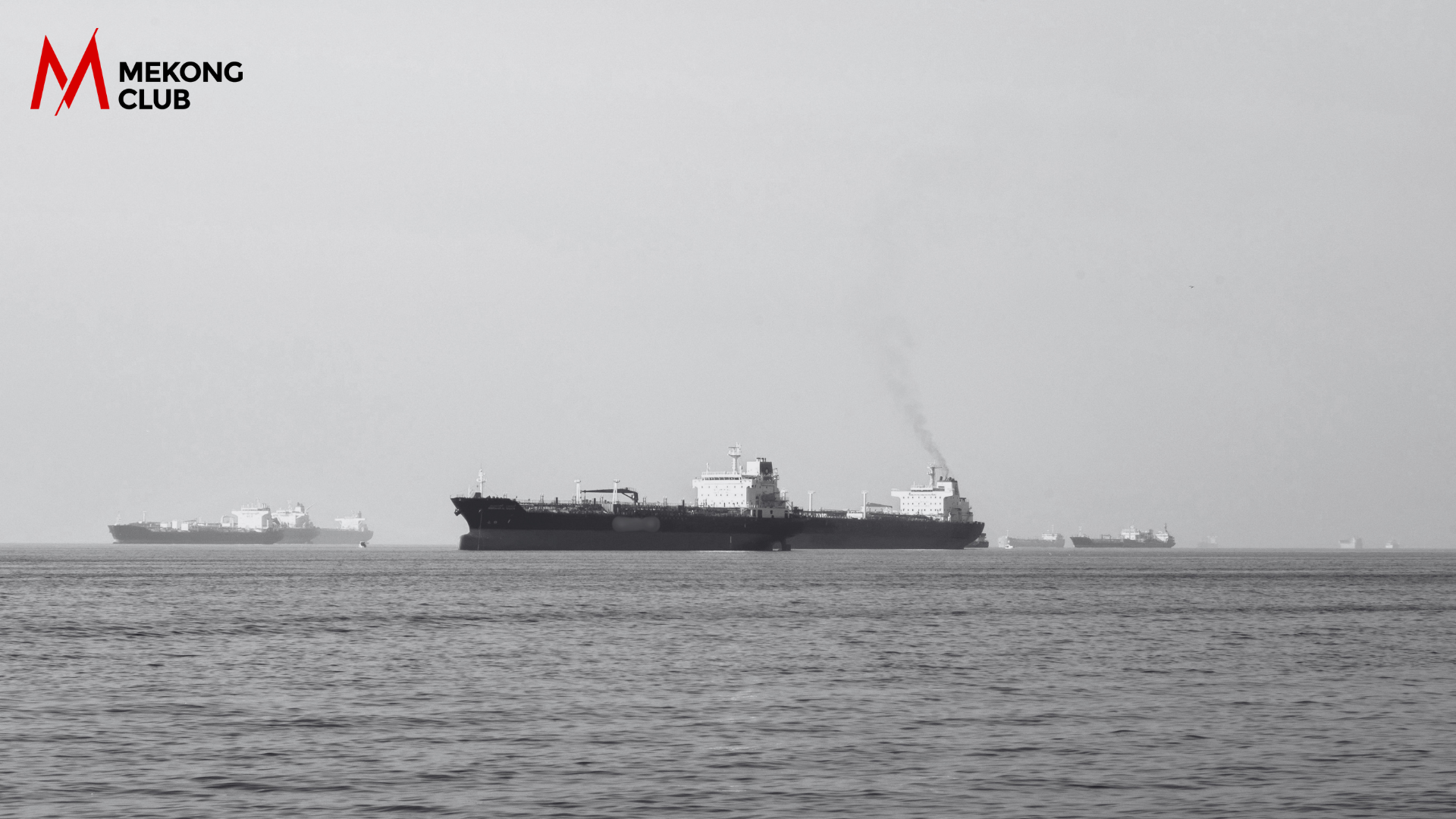 Industrial tanker ships in The Strait of Hormuz